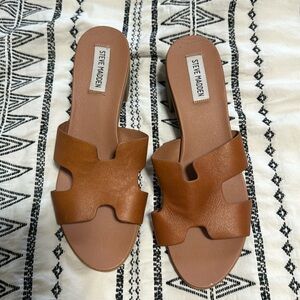 Steve Madden The Kelsie cognac leather heel Sandals